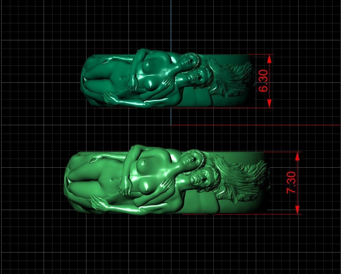 Wedding rings with a nymph for CNC or 3D 3D print model_1