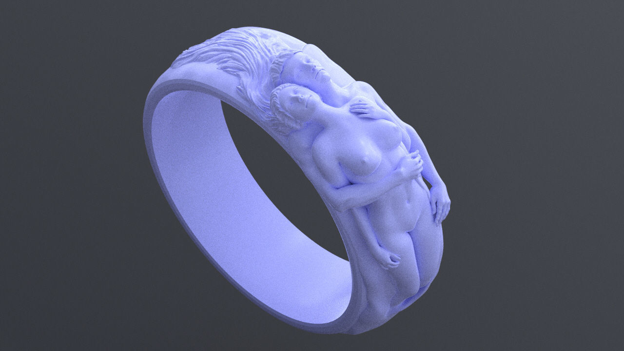 Wedding rings with a nymph for CNC or 3D 3D print model_8