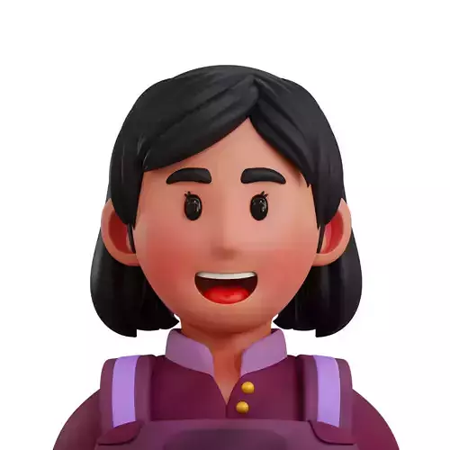 3d avatar profession as Female Cook Low-poly 3D model