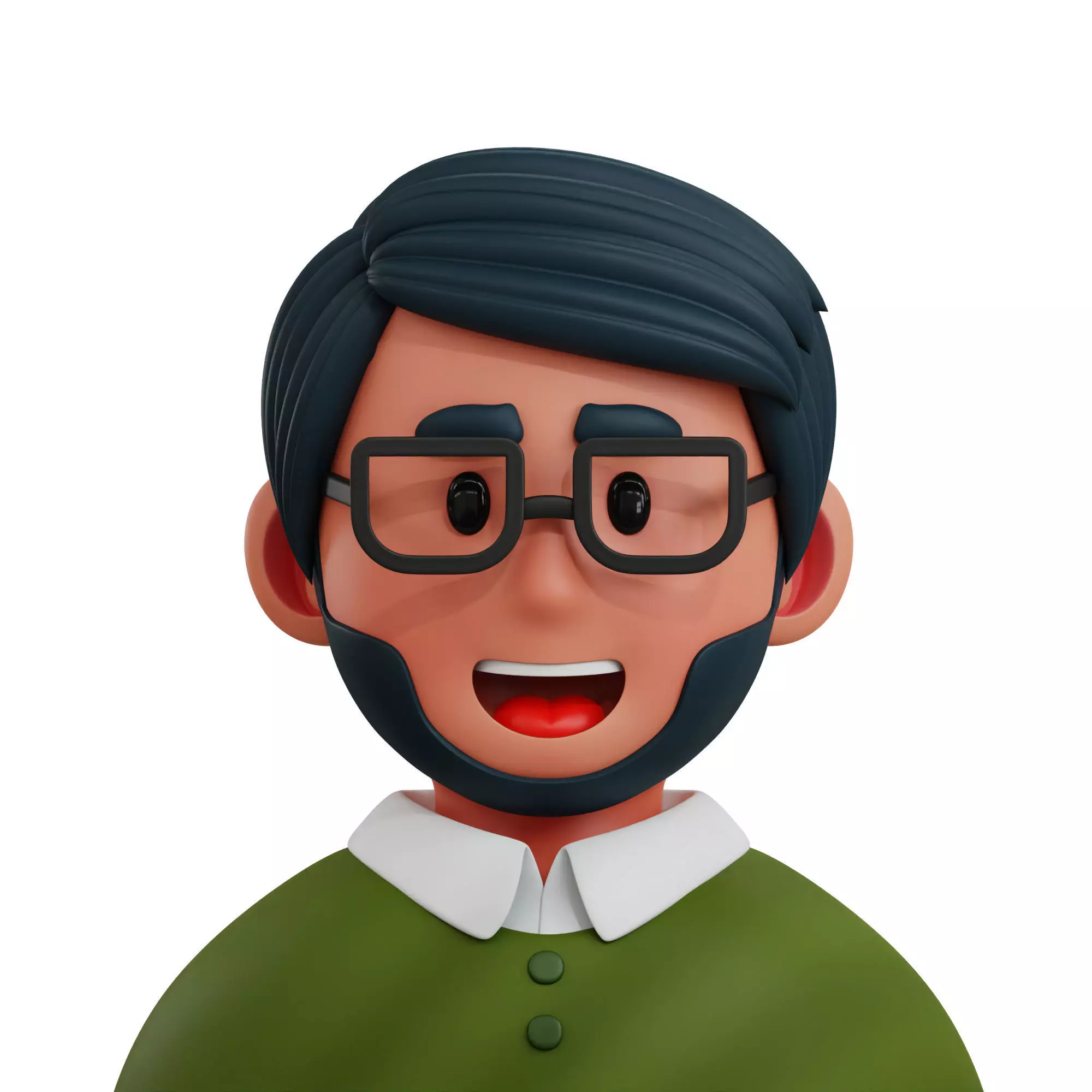 3d avatar profession as Writer Low-poly 3D model_0