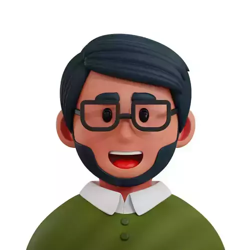 3d avatar profession as Writer Low-poly 3D model