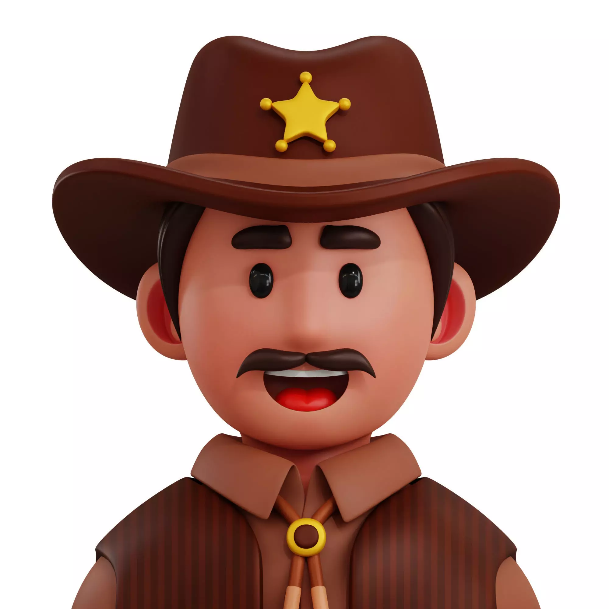 3d avatar profession as Sheriff Low-poly 3D model_0