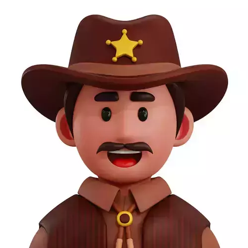 3d avatar profession as Sheriff Low-poly 3D model