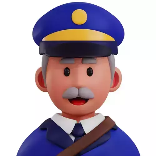 3d avatar profession as Postman Low-poly 3D model