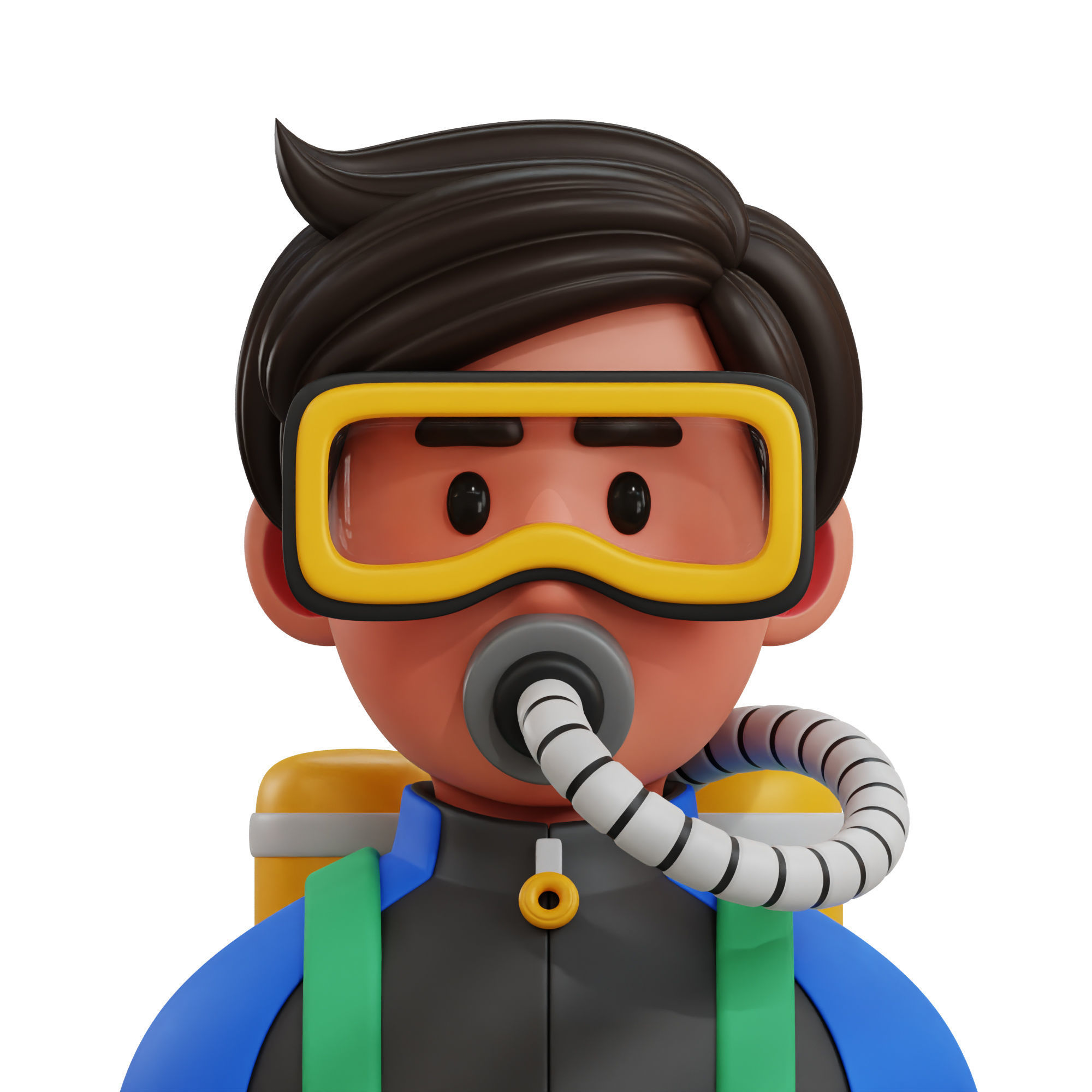 3D model 3d avatar profession as Scuba Diver VR / AR / low-poly | CGTrader