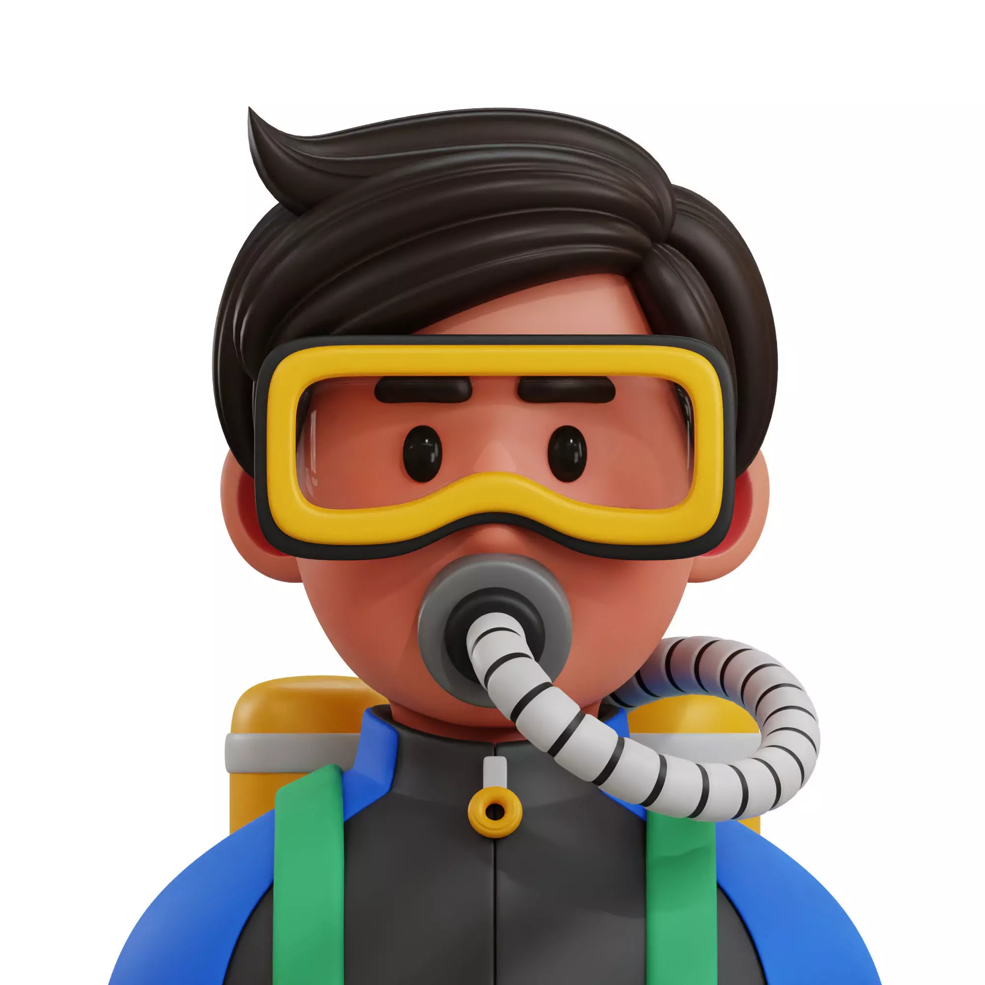 3d avatar profession as Scuba Diver Low-poly 3D model