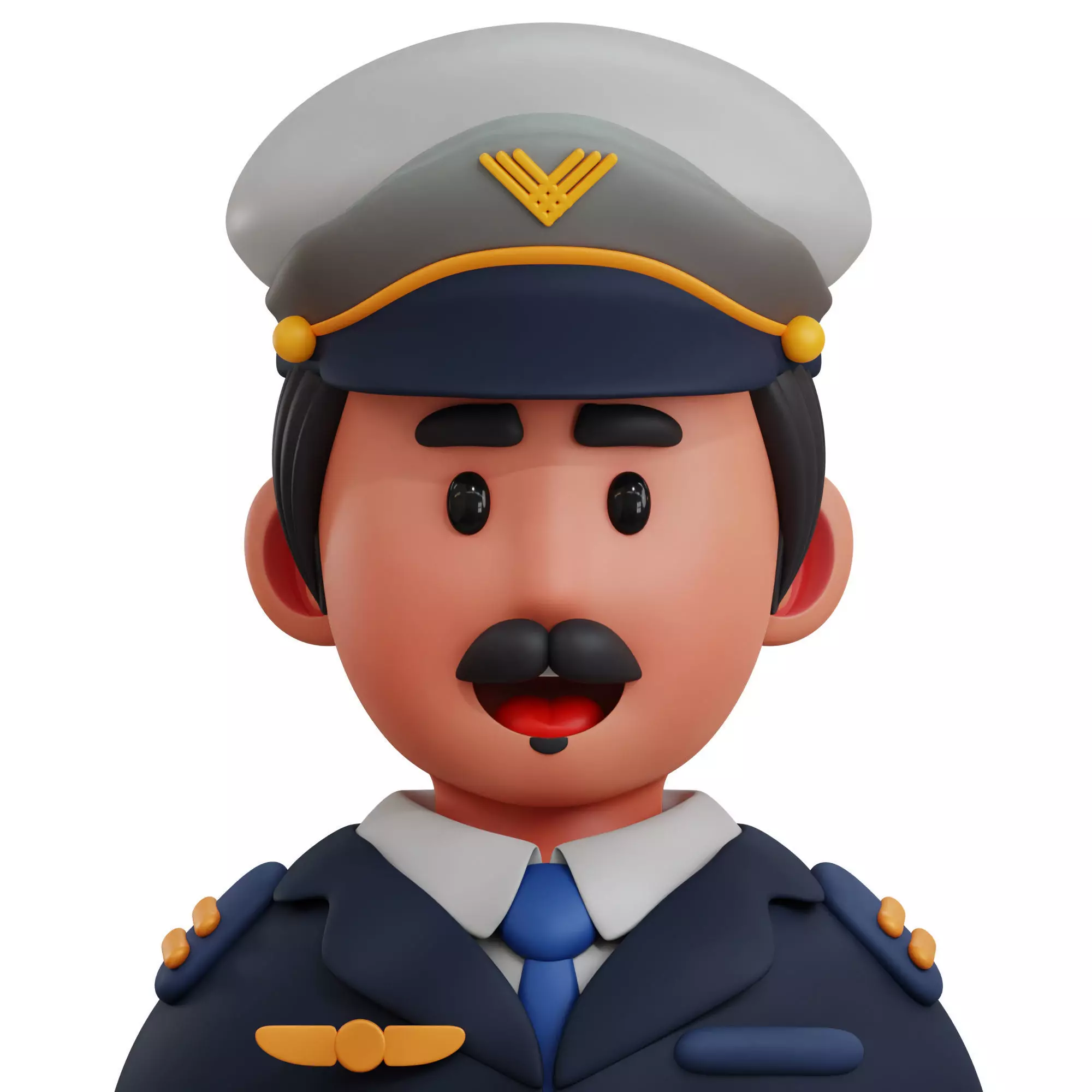 3d avatar profession as Pilot Low-poly 3D model_0