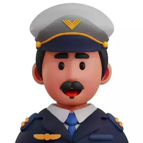 3d avatar profession as Pilot Low-poly 3D model
