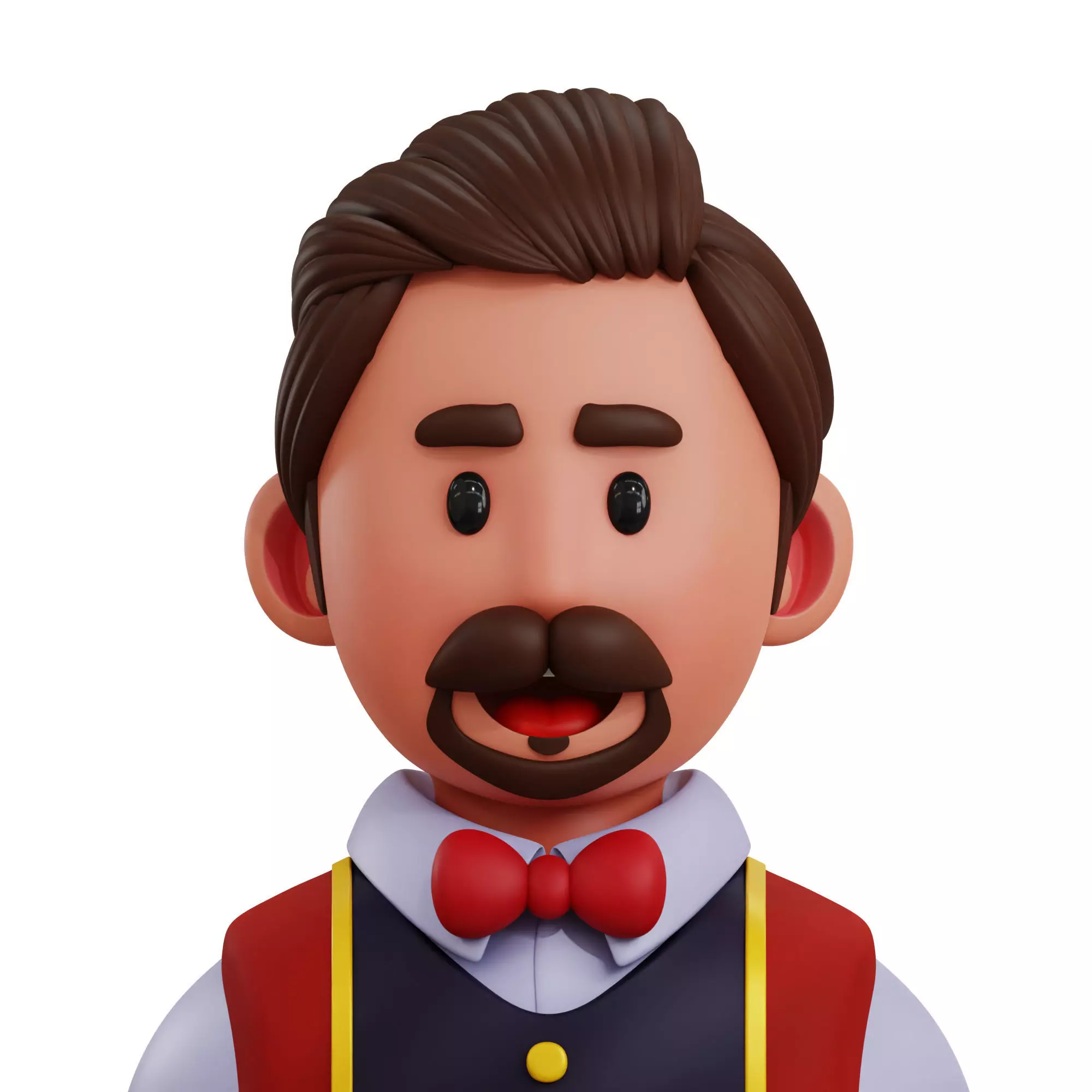 3d avatar profession as Croupier Man Low-poly 3D model