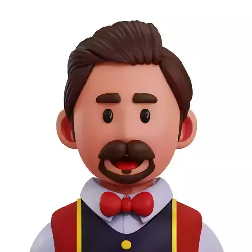 3d avatar profession as Croupier Man