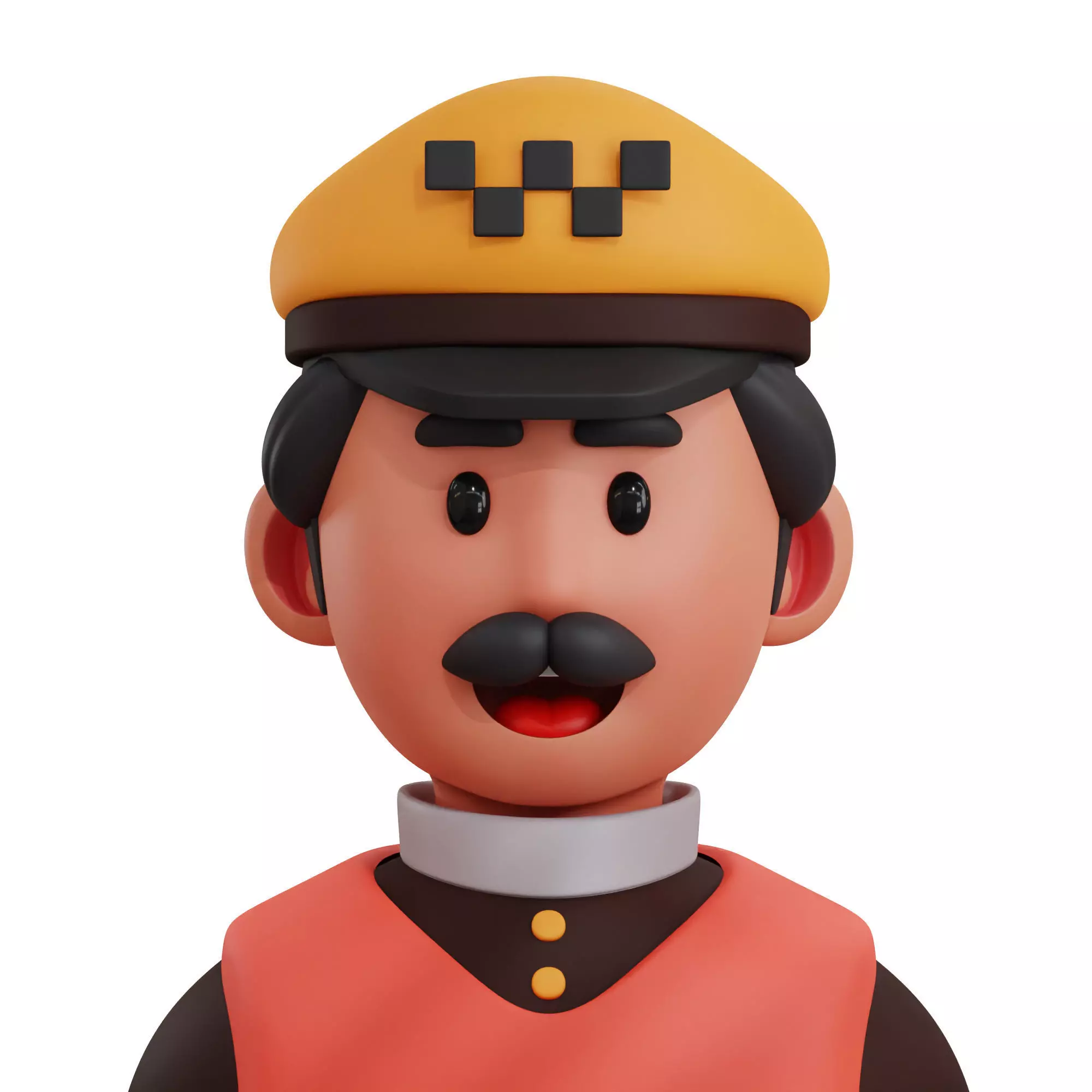 3d avatar profession as Taxi Driver Man Low-poly 3D model_0