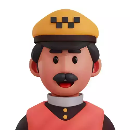 3d avatar profession as Taxi Driver Man Low-poly 3D model