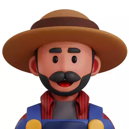 3d avatar profession as Farmer Low-poly 3D model