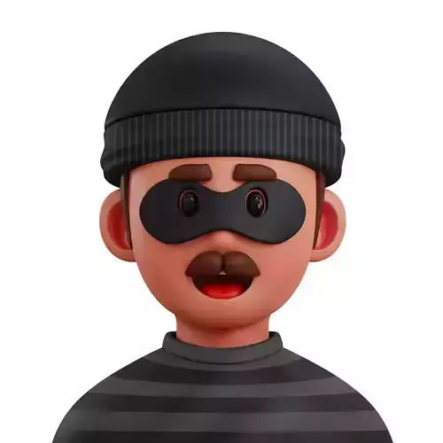 3d avatar profession as Thief Low-poly 3D model
