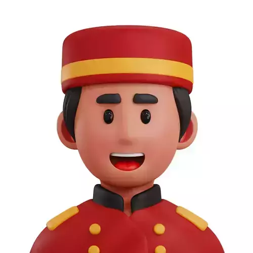 3d avatar profession as Concierge Low-poly 3D model