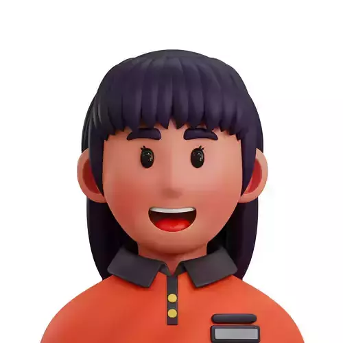 3d avatar profession as Cashier Low-poly 3D model
