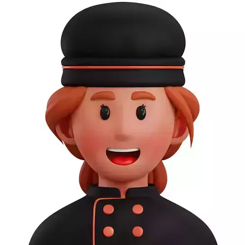 3d avatar profession as Chef Low-poly 3D model