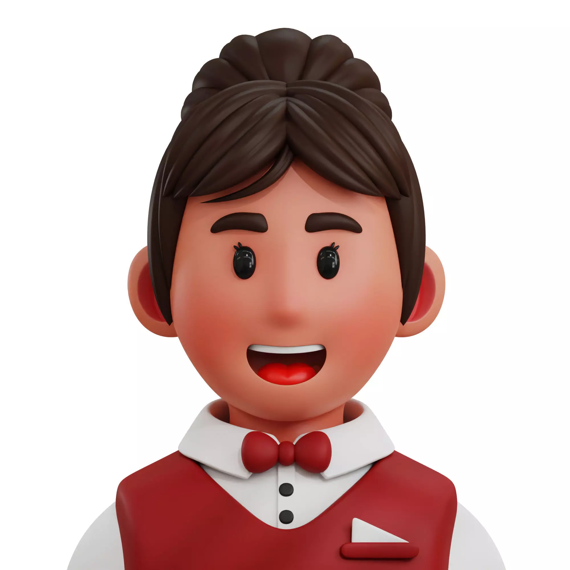 3d avatar profession as Waitress Low-poly 3D model