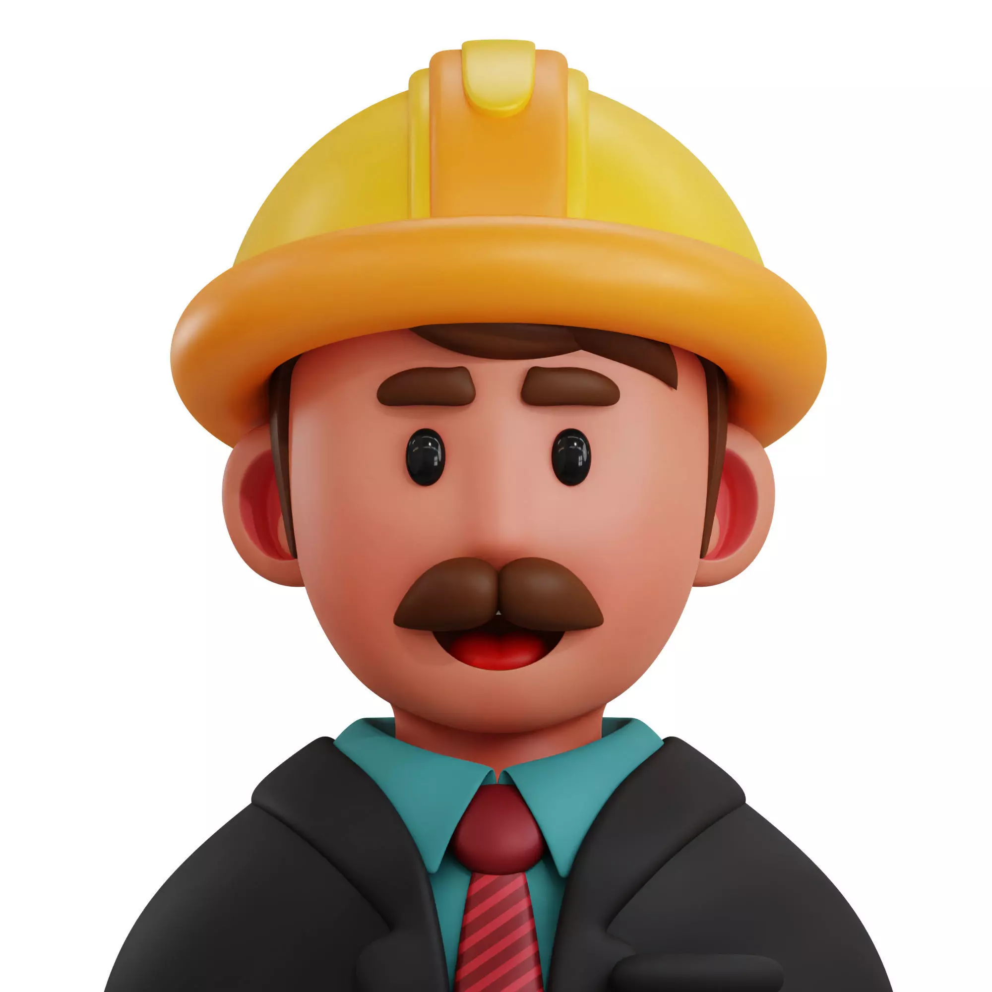 3d avatar profession as Engineer Low-poly 3D model_0