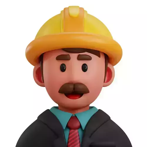 3d avatar profession as Engineer Low-poly 3D model