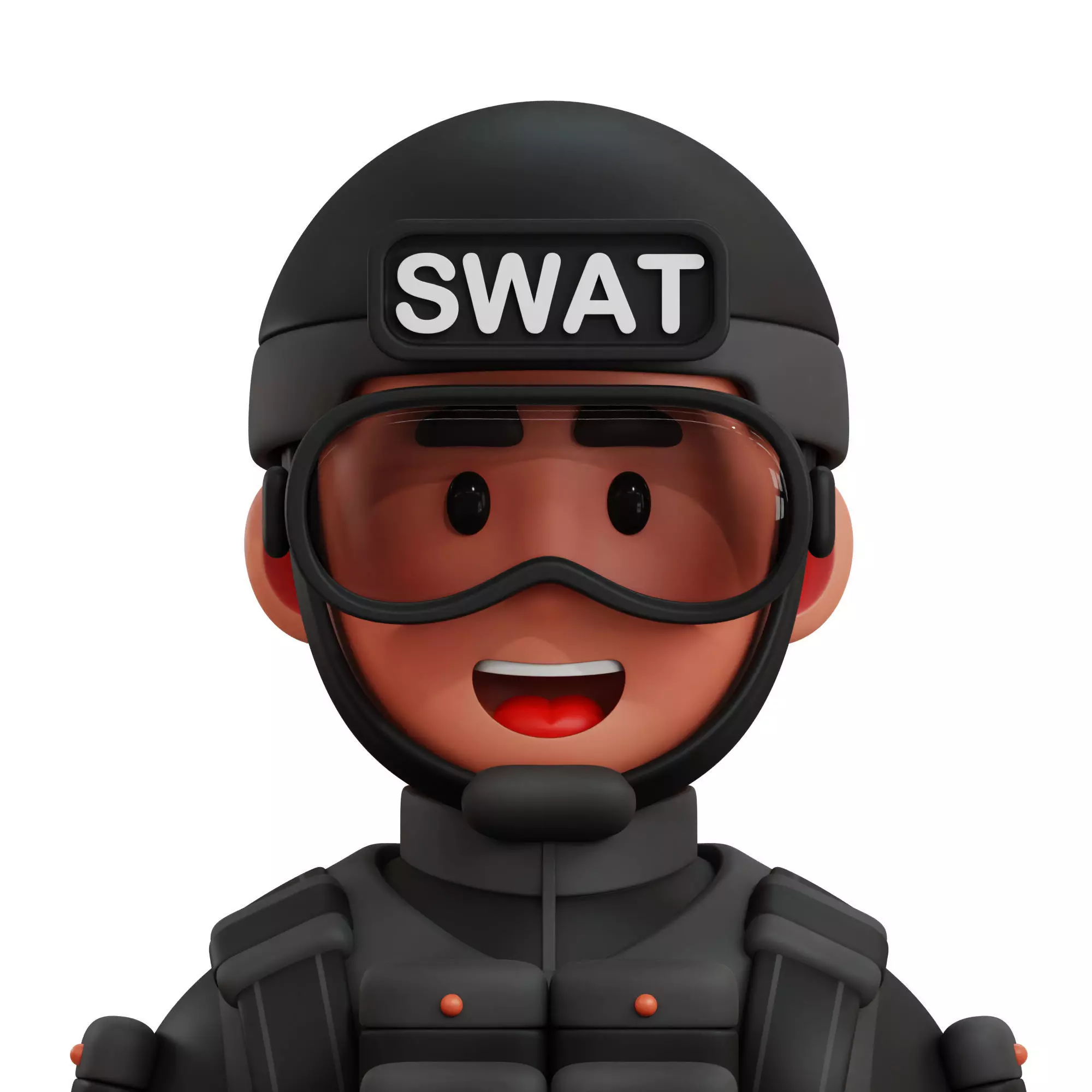 3d avatar profession as Swat Low-poly 3D model_0