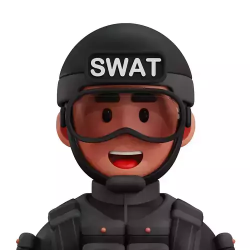 3d avatar profession as Swat Low-poly 3D model