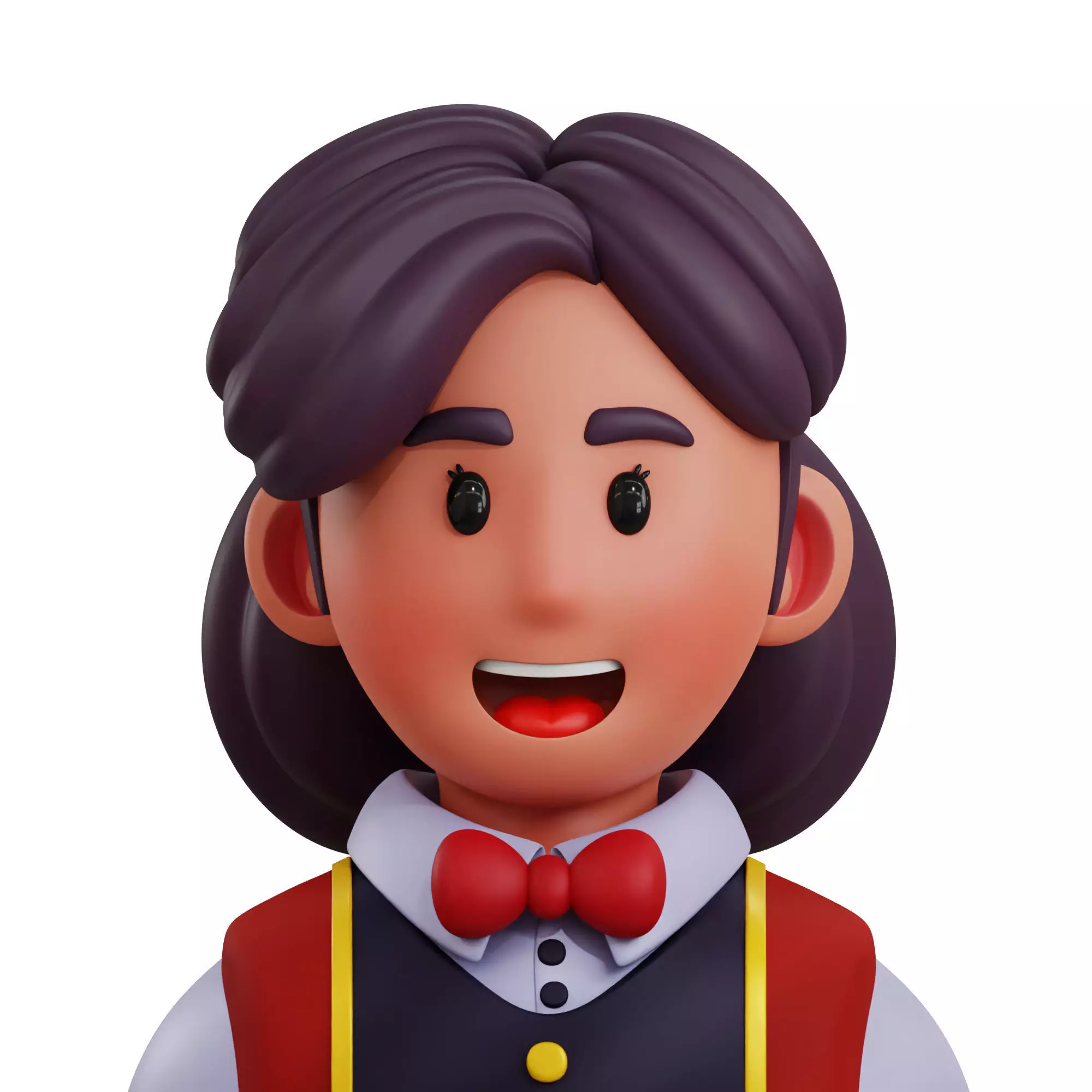 3d avatar profession as Croupier Woman Low-poly 3D model