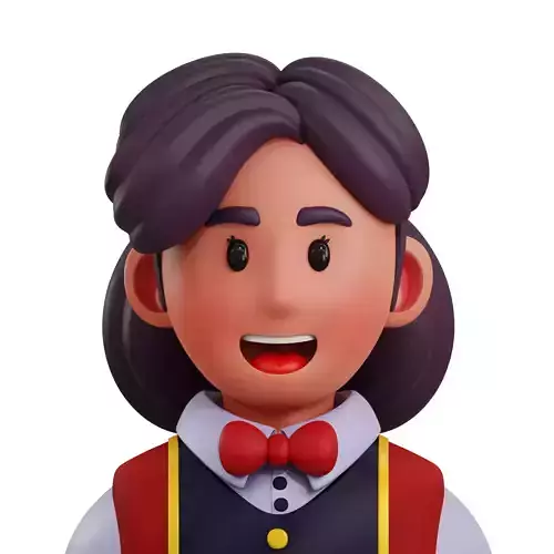 3d avatar profession as Croupier Woman Low-poly 3D model
