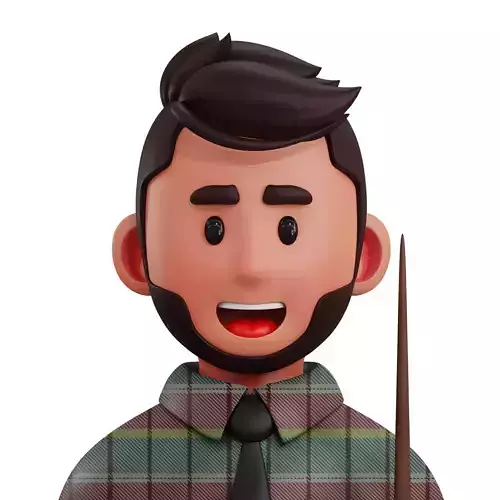 3d avatar profession as Teacher Low-poly 3D model