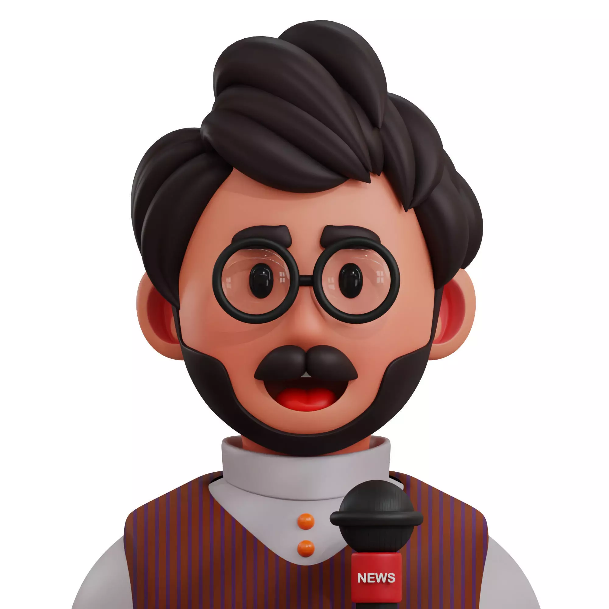 3d avatar profession as Journalist Low-poly 3D model