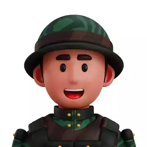 3d avatar profession as Soldier Low-poly 3D model