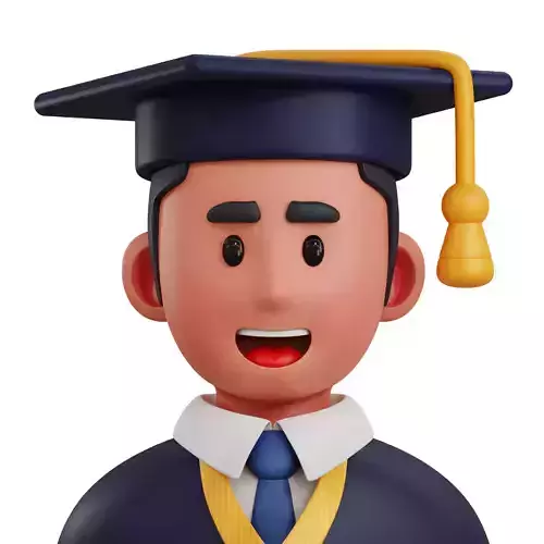 3d avatar profession as Graduate Student Low-poly 3D model