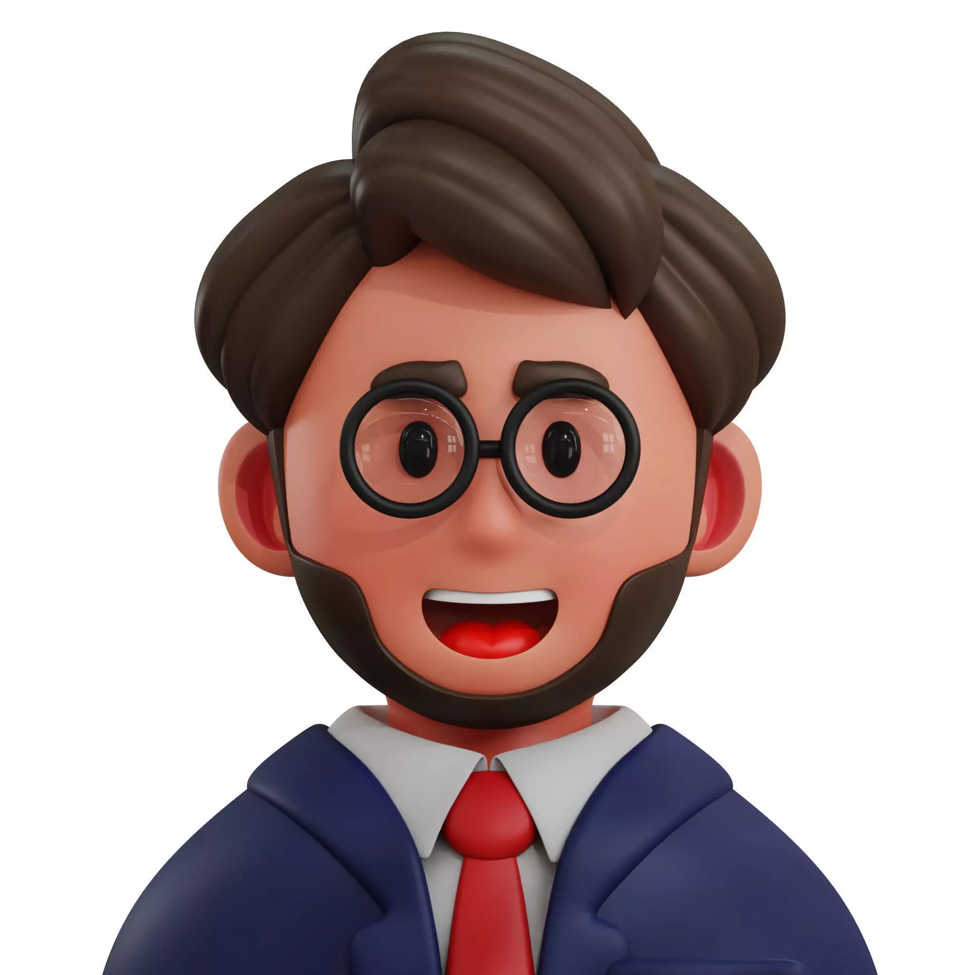 3d avatar profession as Manager Low-poly 3D model_0