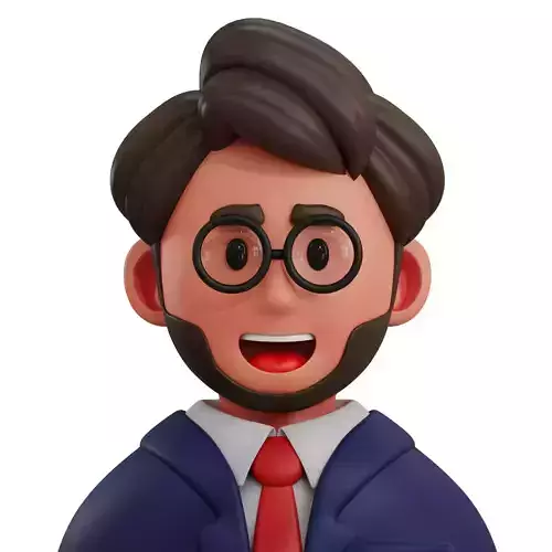 3d avatar profession as Manager Low-poly 3D model