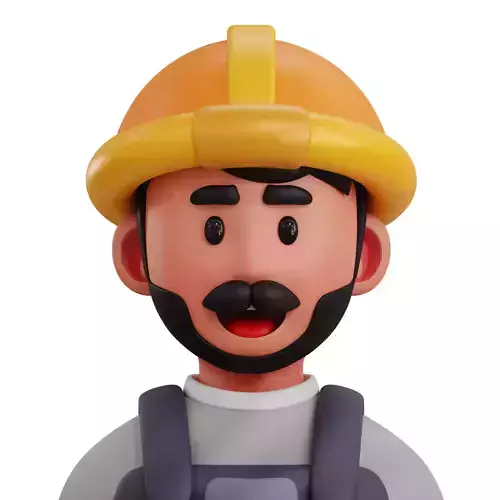 3d avatar profession as Builder Low-poly 3D model