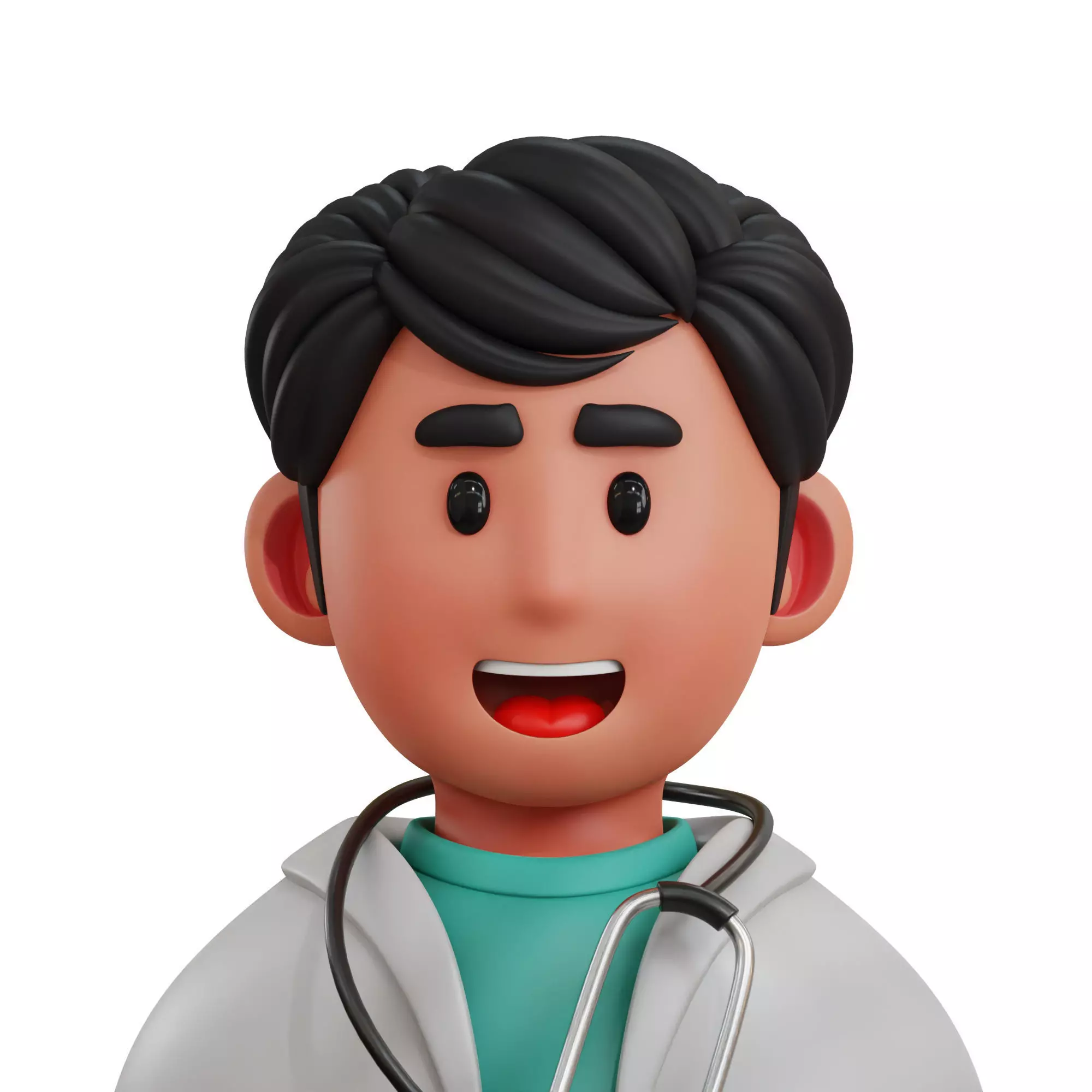 3d avatar profession as Doctor Low-poly 3D model_0
