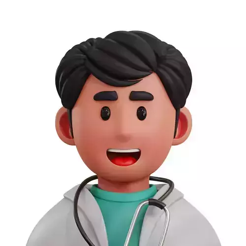 3d avatar profession as Doctor Low-poly 3D model