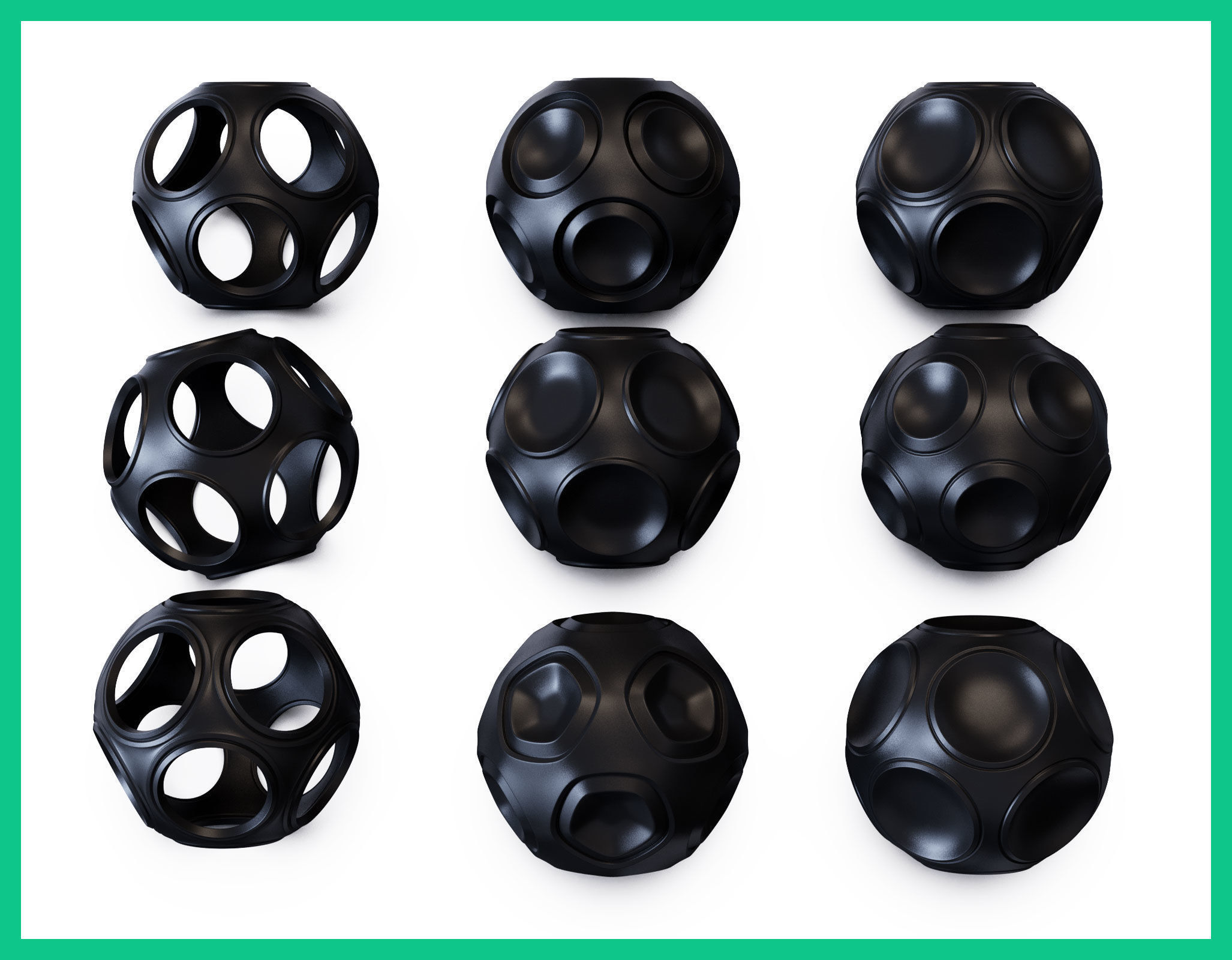 spheres 3D Model Collection sphere with holes 3D print model_1