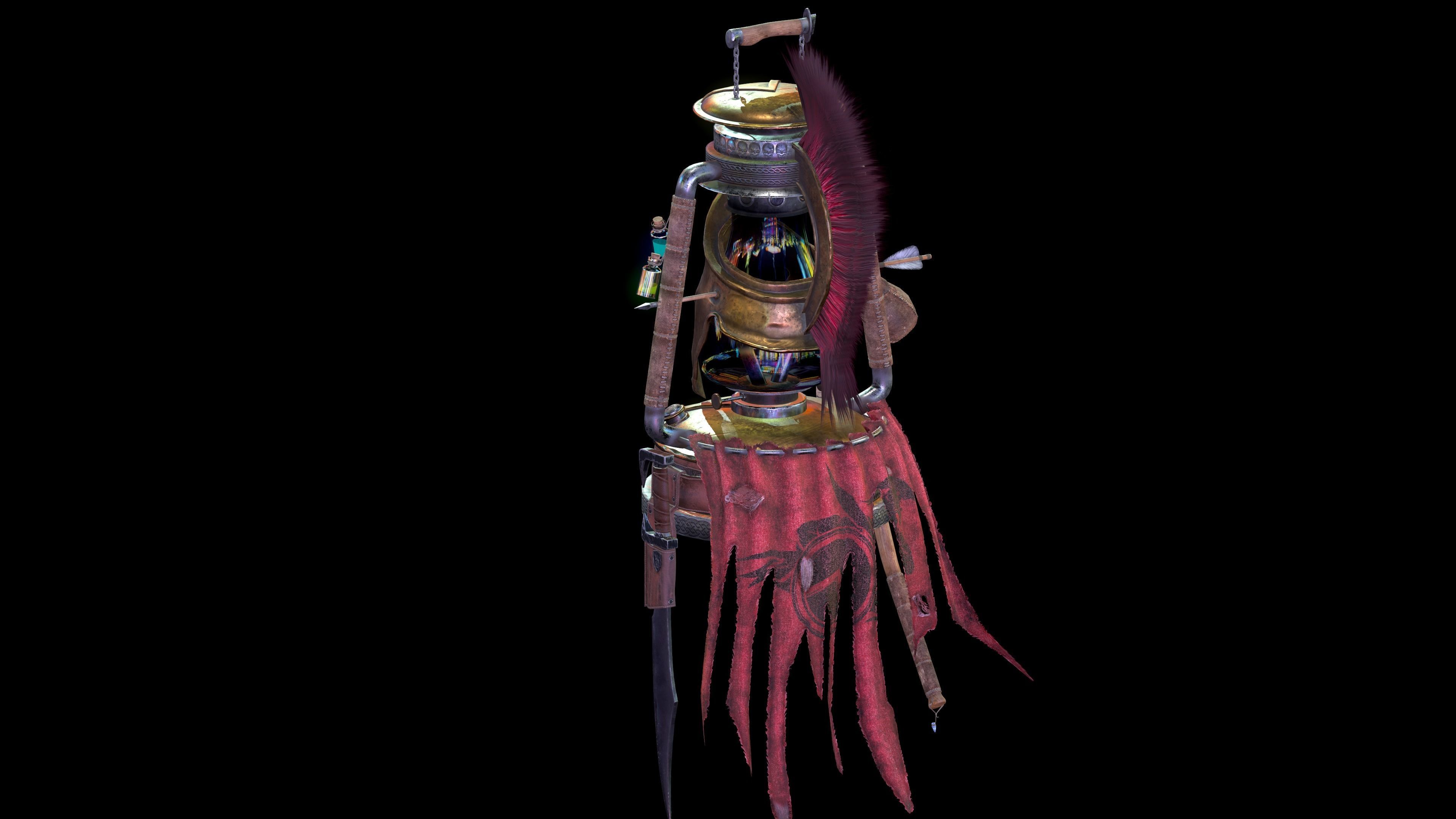 lanthern 300 Game Asset Low-poly 3D model_3