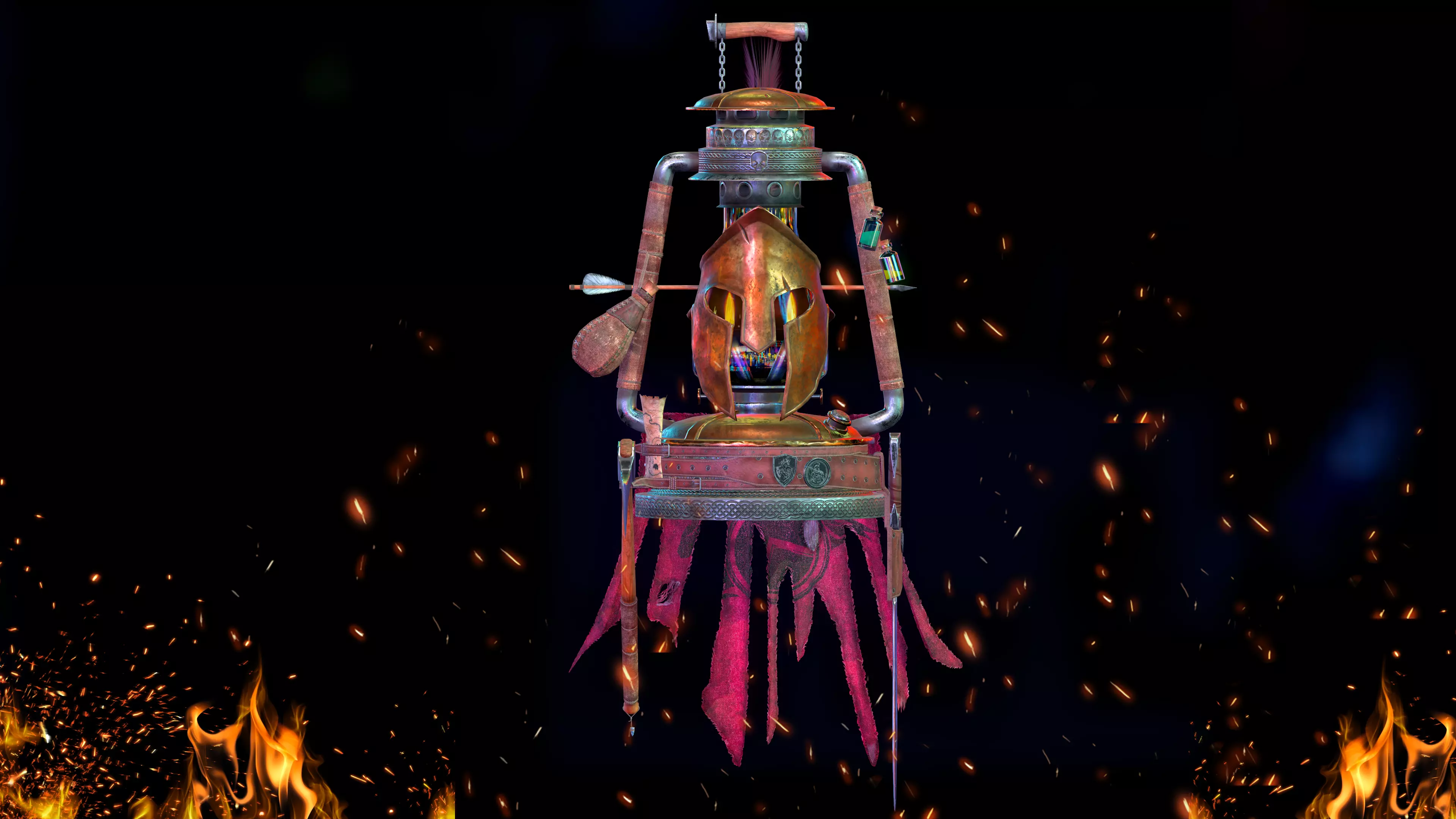 lanthern 300 Game Asset Low-poly 3D model_0