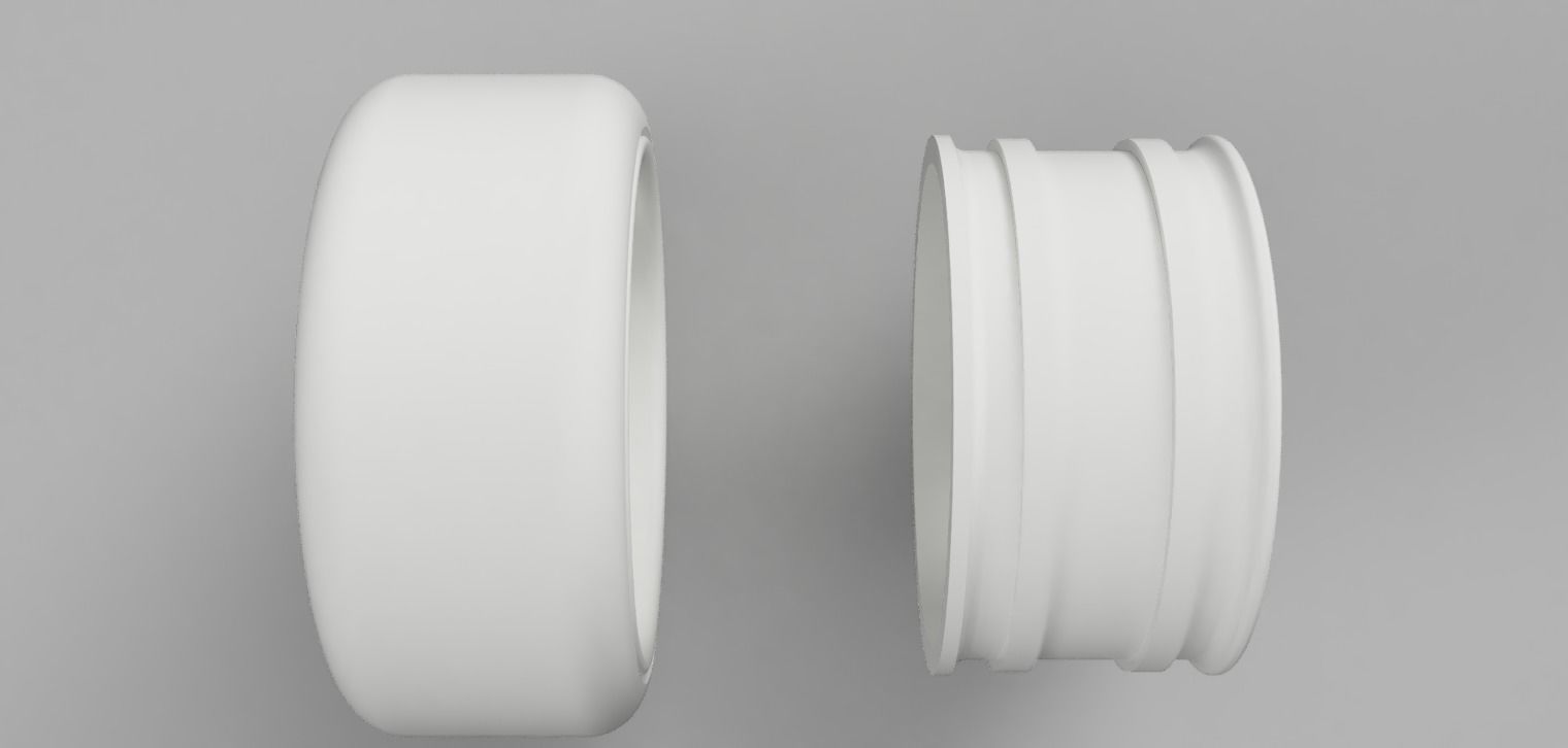 12mm HEX D52mm Staggered Yokohama Advan Oni RC wheels  3D print model_3