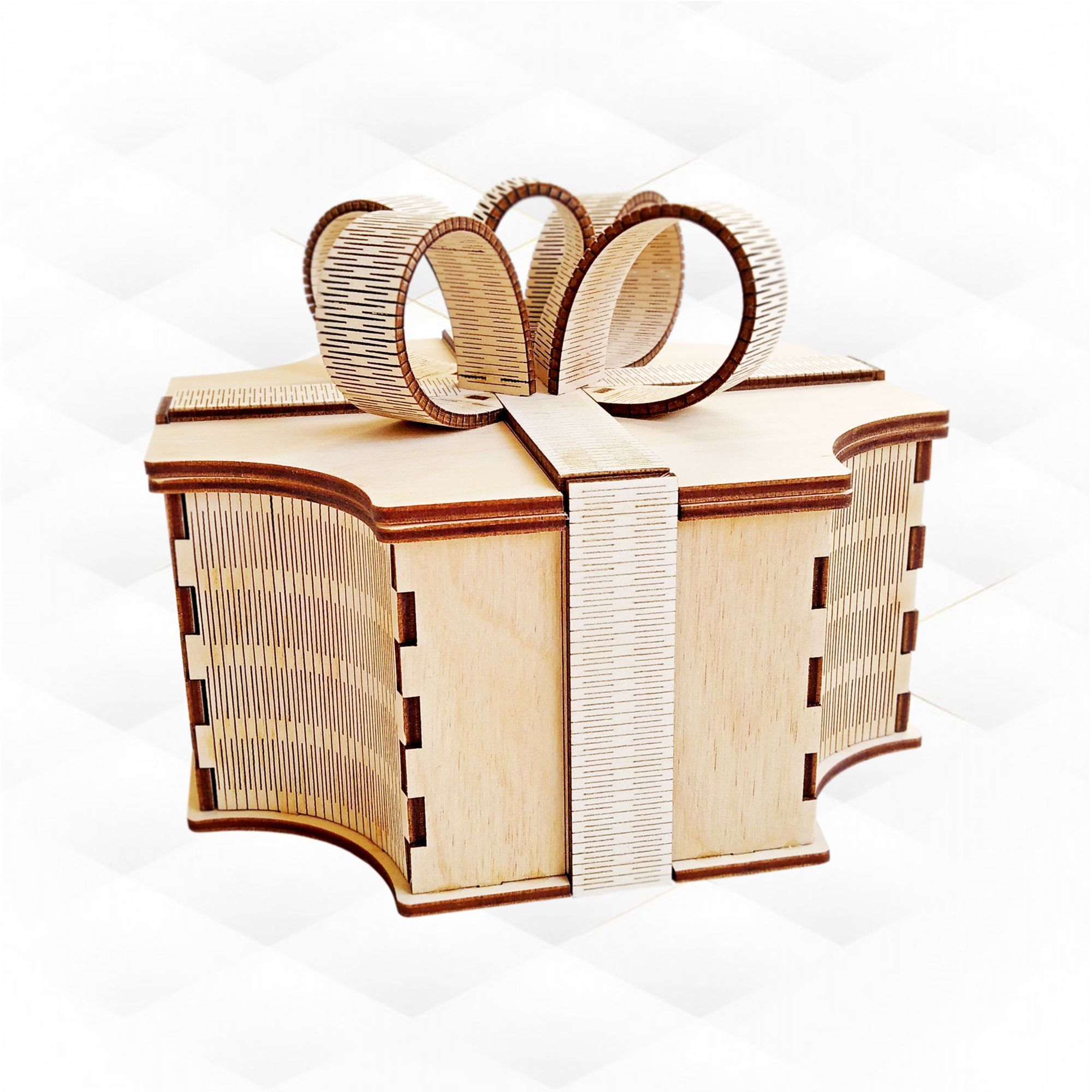 Gift box bow svg dxf design for laser cutting 3D print model_7