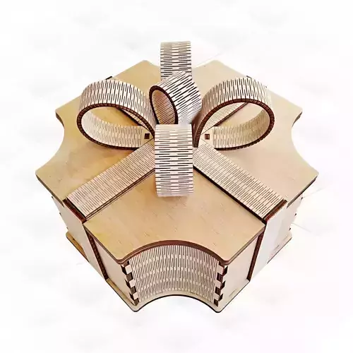Gift box bow svg dxf design for laser cutting 3D print model