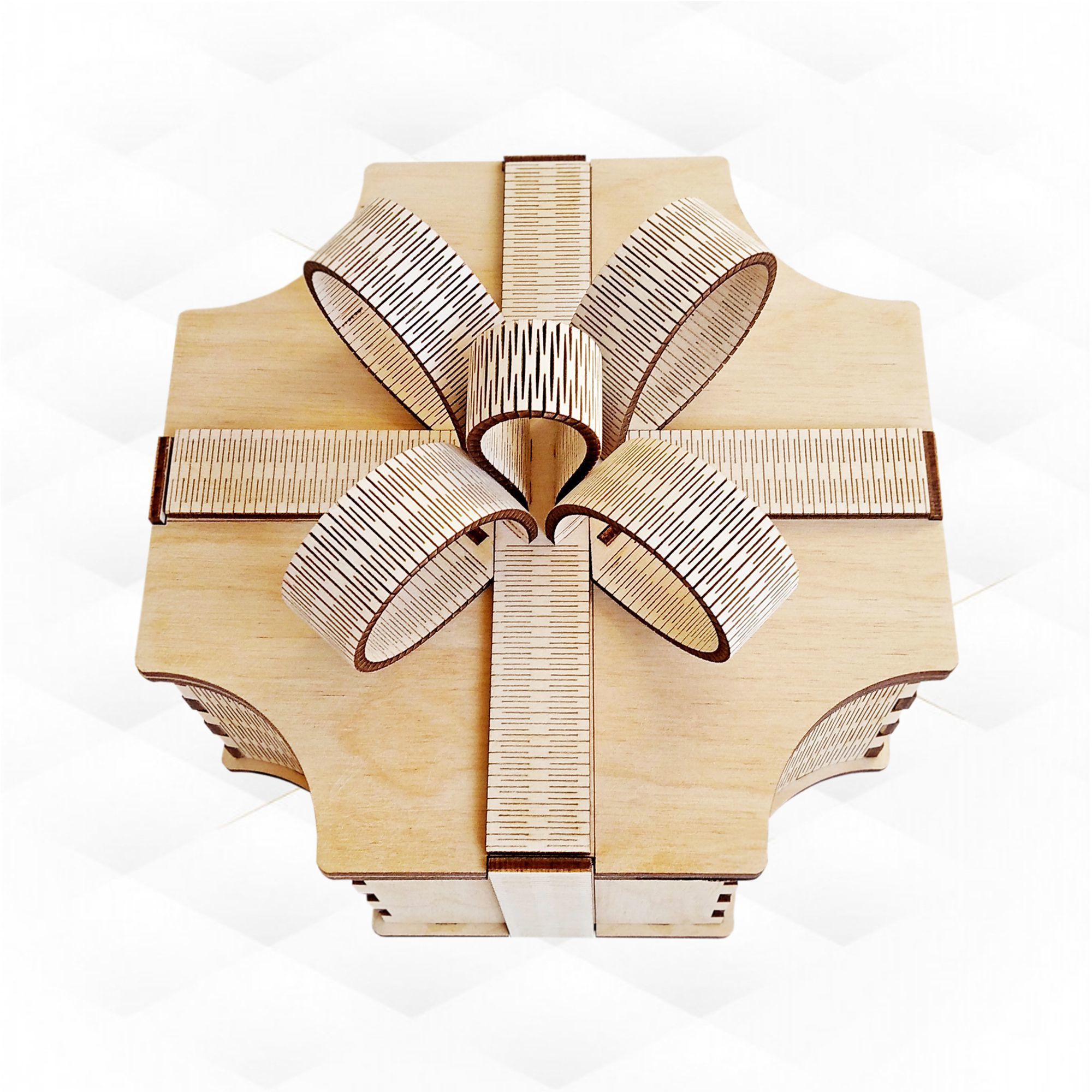 Gift box bow svg dxf design for laser cutting 3D print model_1
