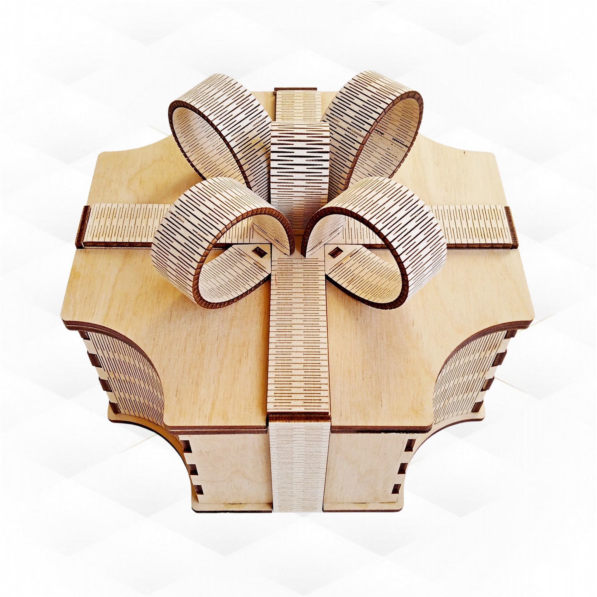 Gift box bow svg dxf design for laser cutting 3D print model_5
