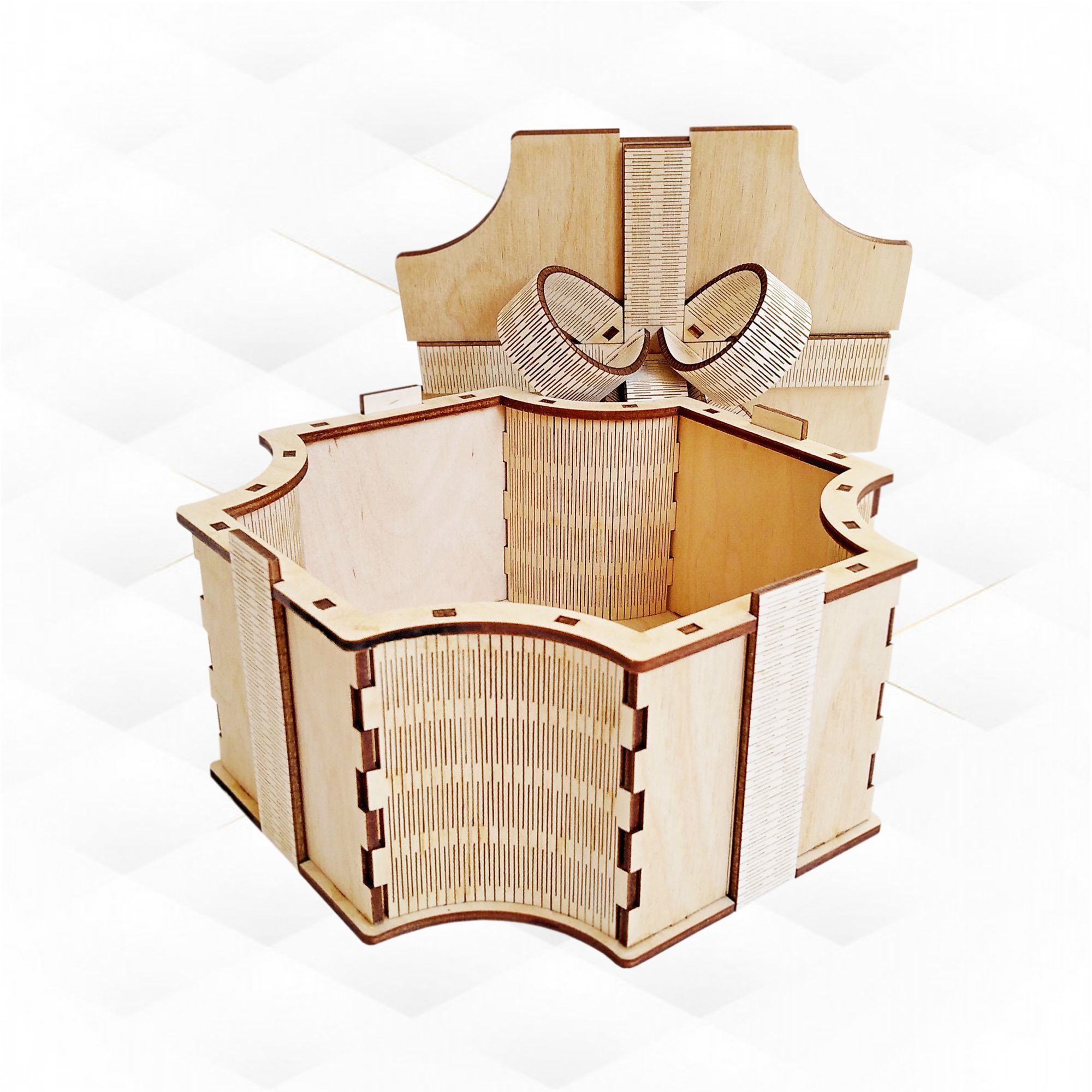 Gift box bow svg dxf design for laser cutting 3D print model_3