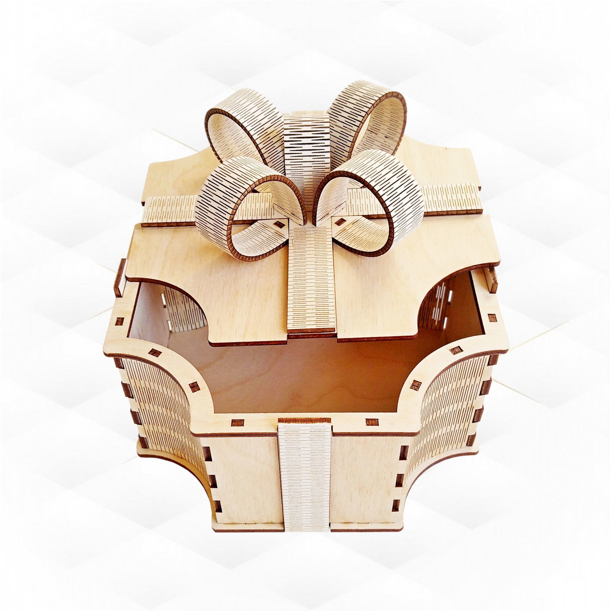 Gift box bow svg dxf design for laser cutting 3D print model_4
