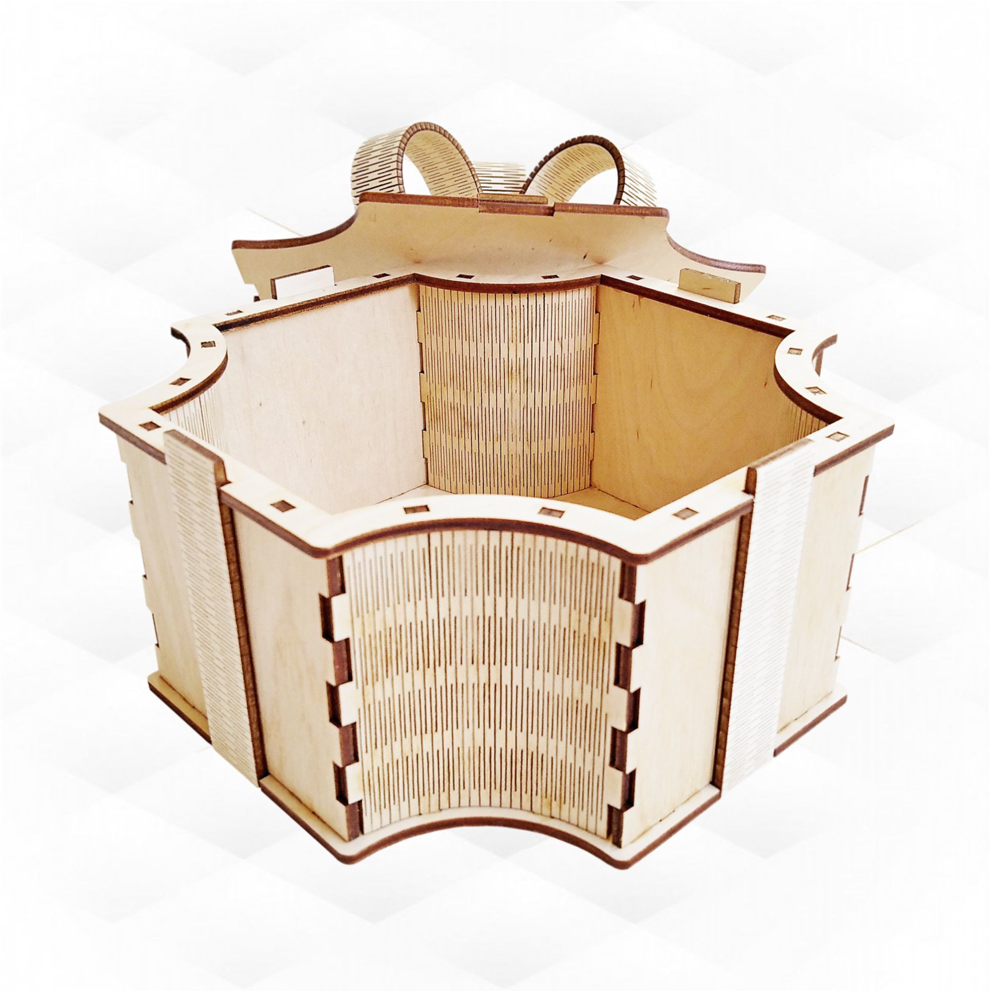 Gift box bow svg dxf design for laser cutting 3D print model_2