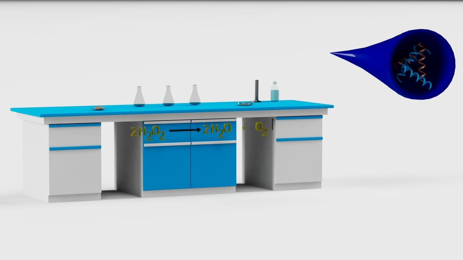 Hydrogen peroxide Liquid table Low-poly 3D model_2