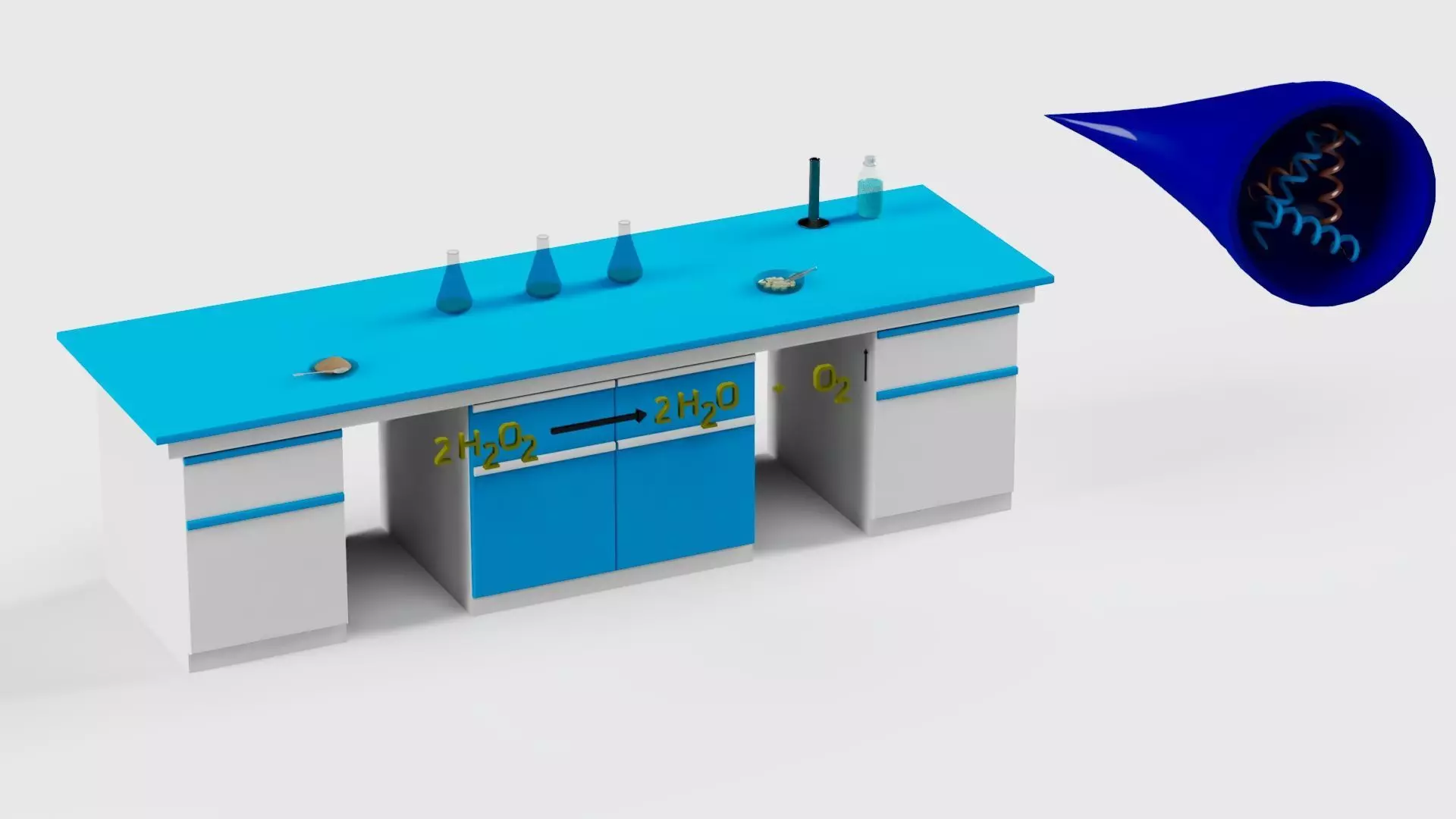 Hydrogen peroxide Liquid table Low-poly 3D model_0